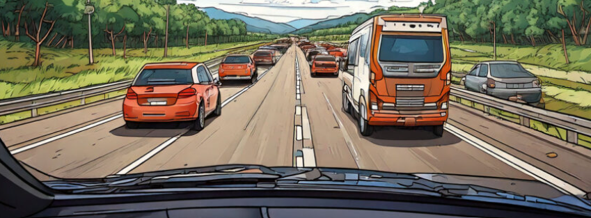 Cartoonbild einer Rettungsgasse